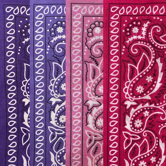 Dark Purple Western Southwestern Cotton Bandana Scarf - Picture 2 of 2